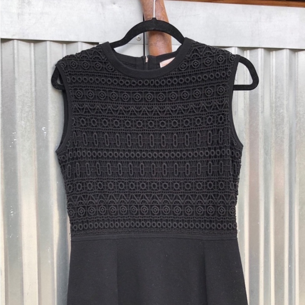 Tory Burch Roberta crochet inset knit dress Black XS - Picture 3 of 10
